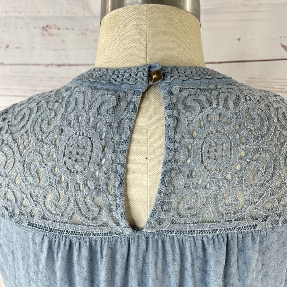 Knox Rose Women's Blue Embroidered Yoke Tank Top Size XS - Picture 4 of 11